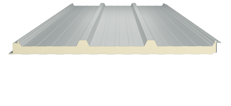 Panel Sándwich Tapajuntas 4 grecas exterior Blanco  interior Blanco