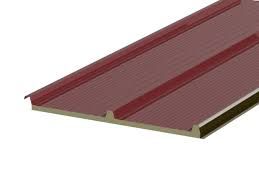 Panel Sándwich Tornillo visto 30 MM 3 grecas  Rojo exterior y   interior Blanco