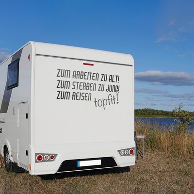 Wohnwagen | Caravan KFZ-Aufkleber zum Reisen topfit