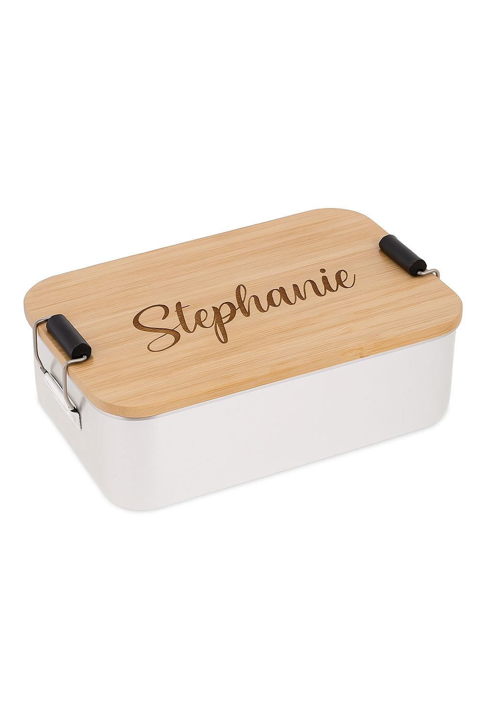 Lunchbox aus Aluminium mit Bambusdeckel – inkl. individueller Lasergravur