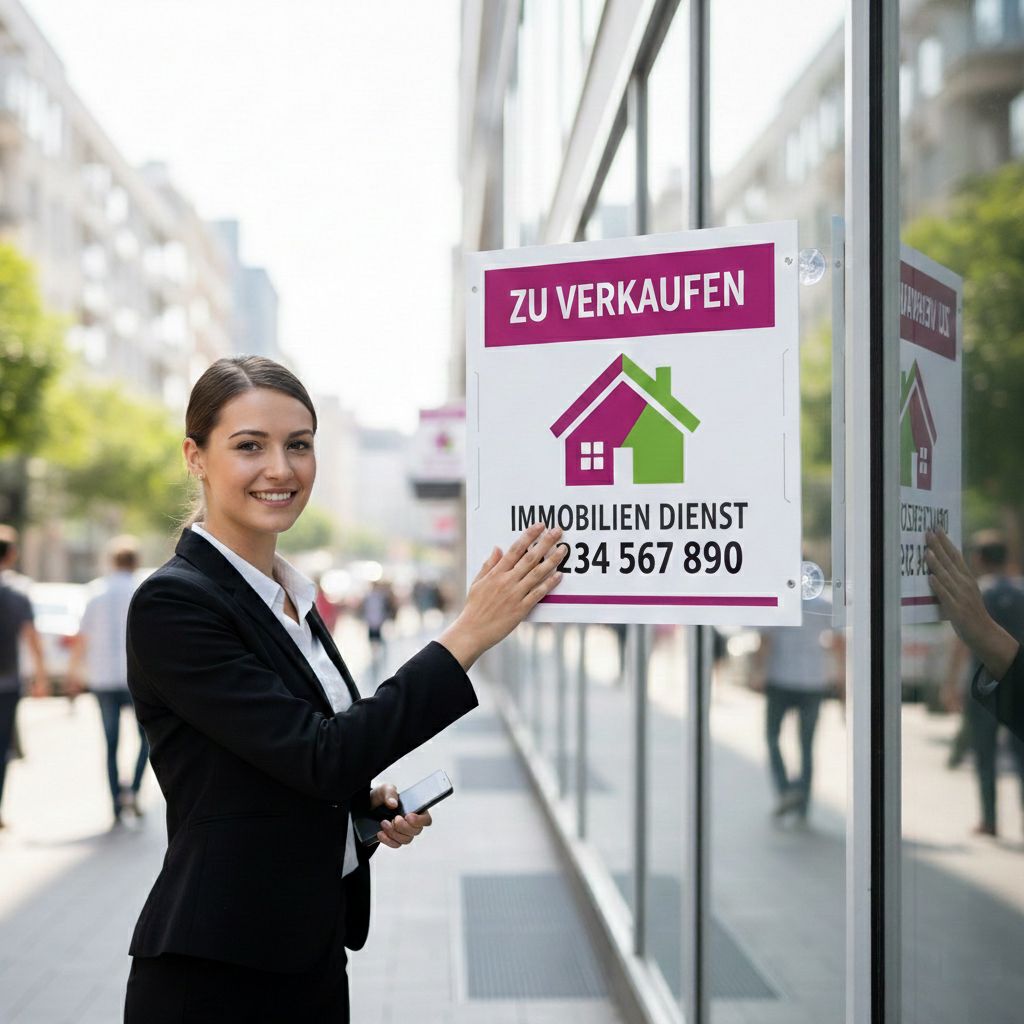 Immobilienschild „Nasenschild“ – 118x56 cm Makler-Schild