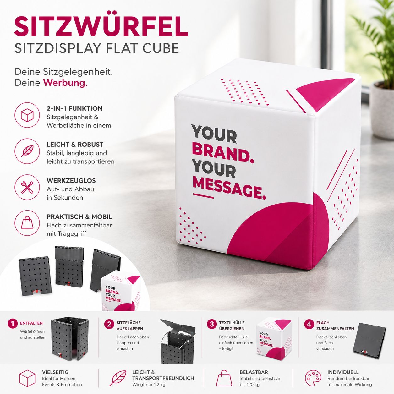 Sitzwürfel - Sitzdisplay Flat Cube Sitzwürfel - Sitzdisplay Flat Cube