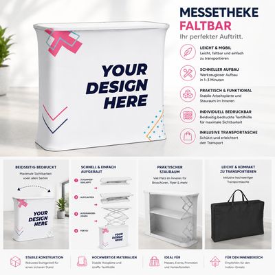 Messetheke faltbar | Promotion Counter mit Textildruck Messetheke faltbar | Promotion Counter mit Textildruck