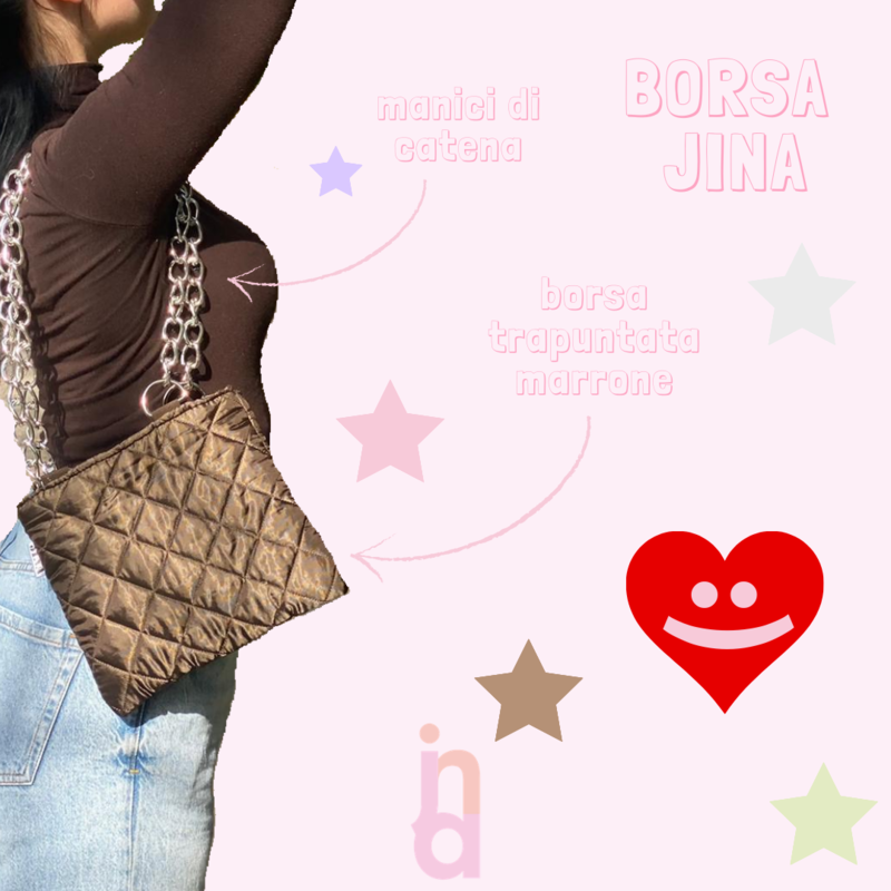 BORSA JINA marrone trapuntata