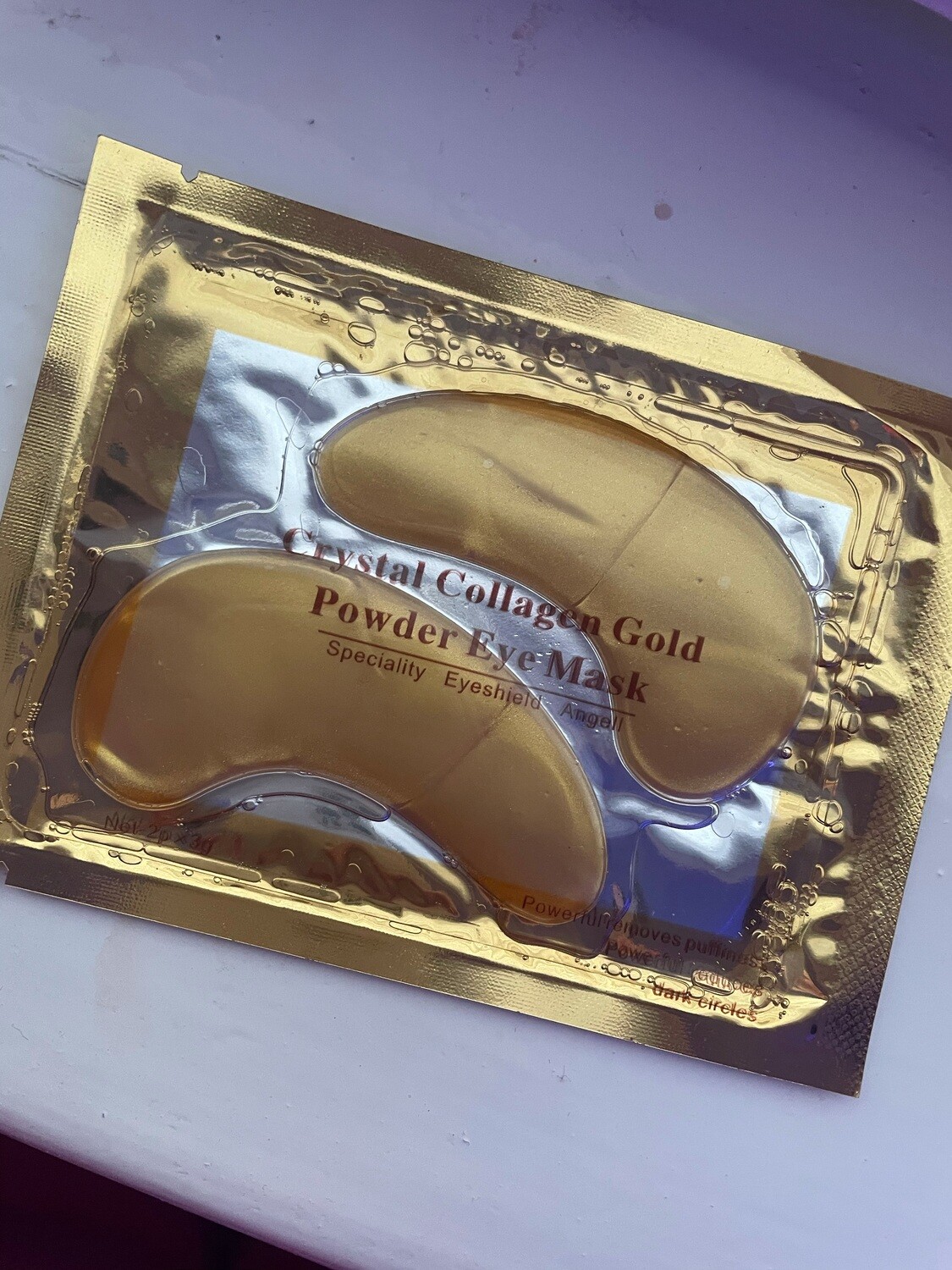 Gold crystal collage powder eye mask
