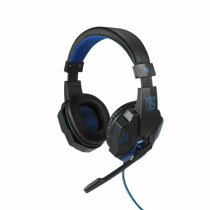 Gaming Headset USB Wired Over LED Headphones Stereo Mic For Xbox One/PS4 PC UK