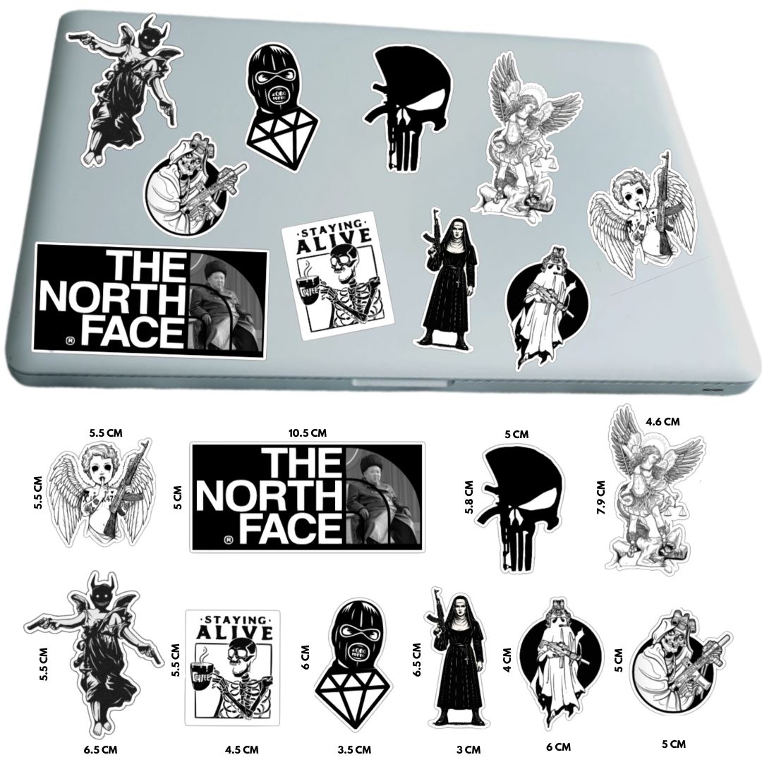 Lot de 10 stickers Badass