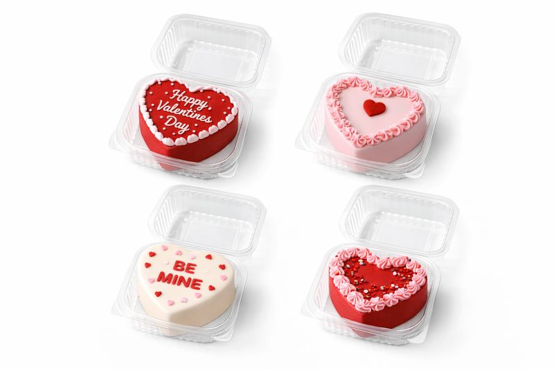 Valentine’s Grab &amp; Go Heart Cake (4–5”)