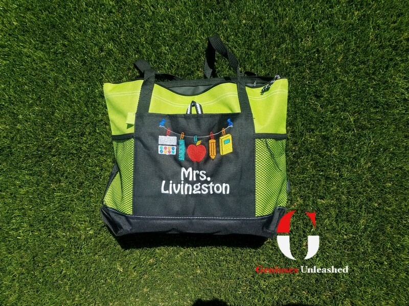 School Tools Teacher Zipper Tote (Personalized)
