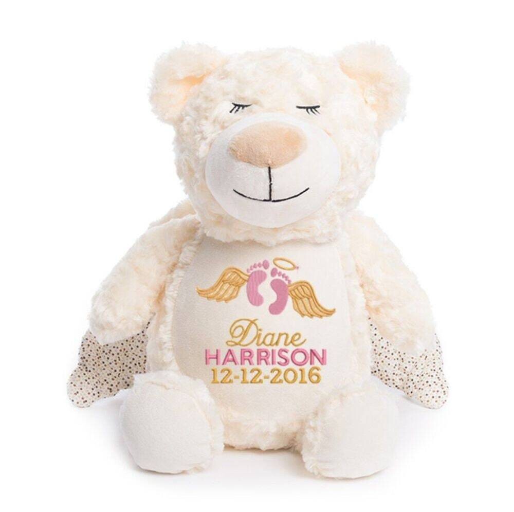 Guardian Angel Bear - Personalized Embroidered