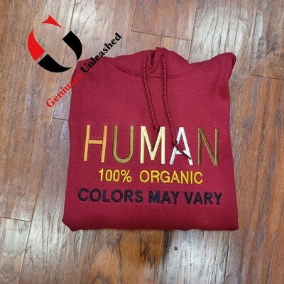 HUMAN hooded sweatshirt - Dark Red