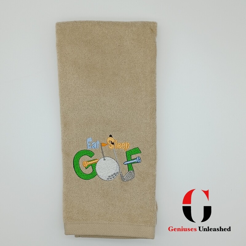 Eat Sleep Golf Grommeted Tri-Fold Golf Towel