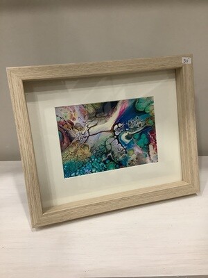 Framed Acrylic Pour Painting