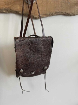 Real Leather Backpack - Tassels