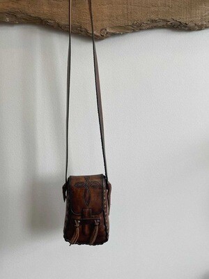 Real Leather Crossbody Bag with Tassels