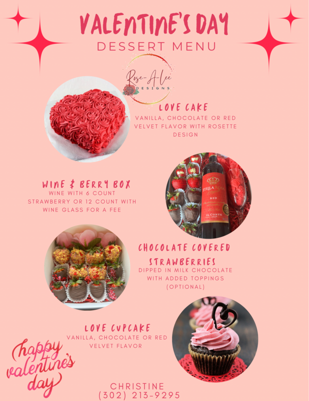Valentine Dessert Menu