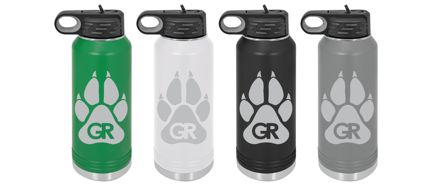 LMS Basketball 32 oz Laser Engraved Insulated Water Bottle
