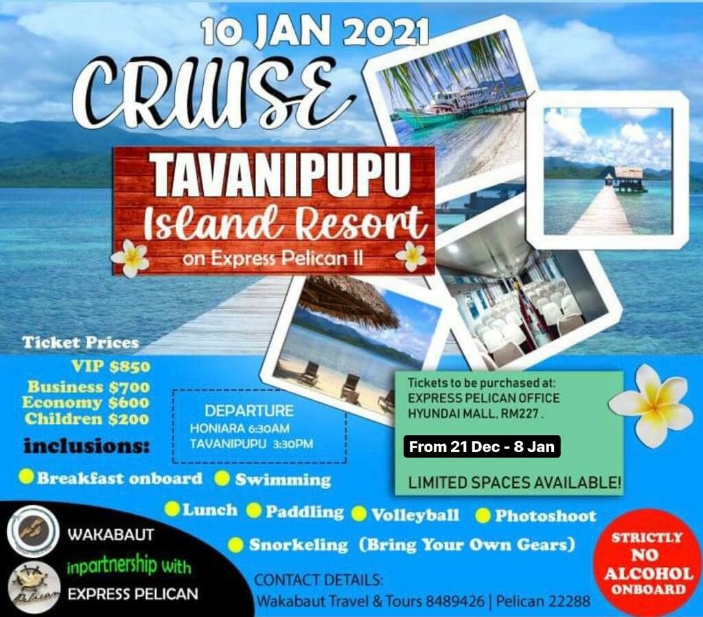 Tavanipupu Day trip ticket buy 2 free 1 promotion