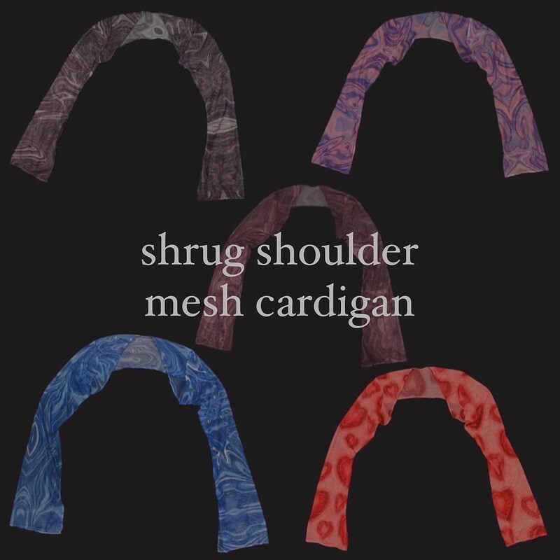 SHRUG SHOULDER MESH CARDIGAN