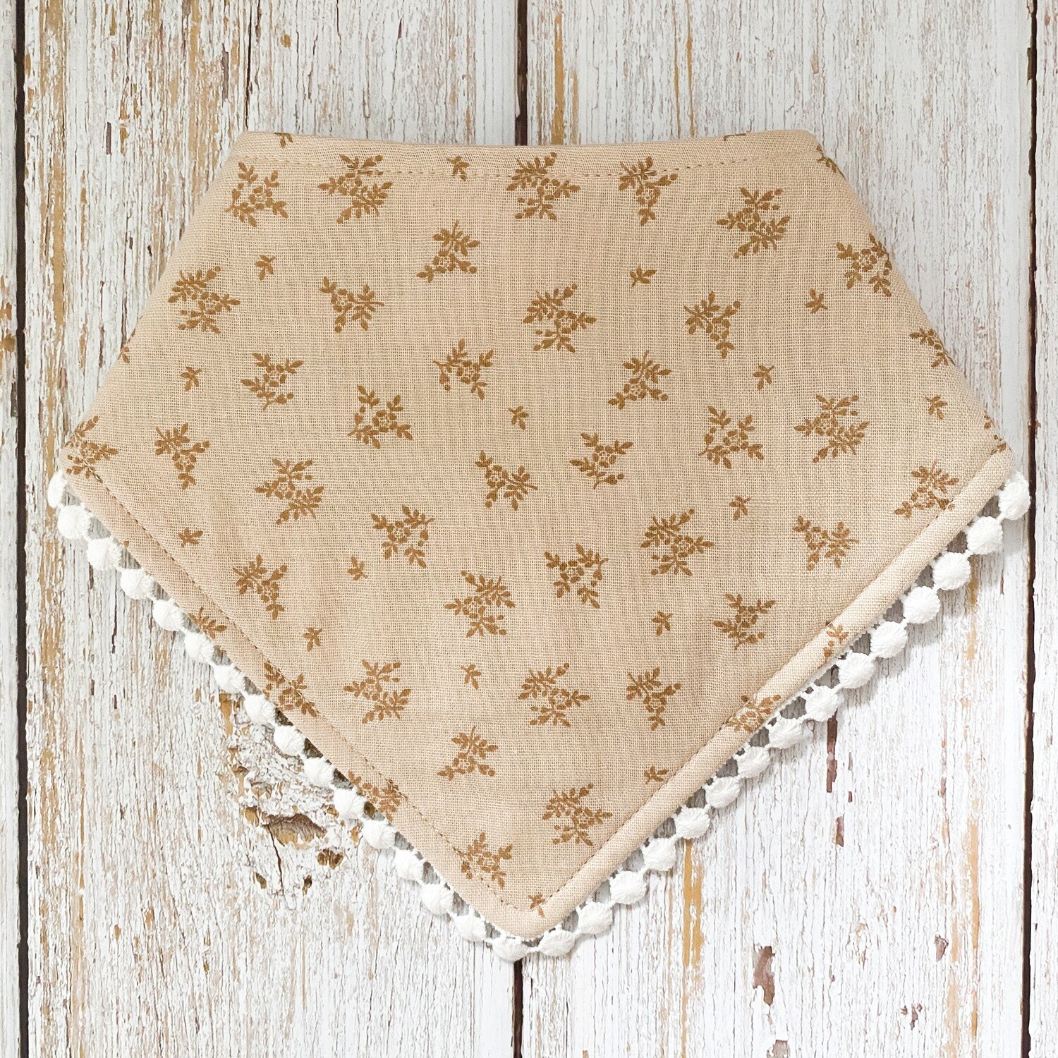 Vintage Floral Bibdana in brown