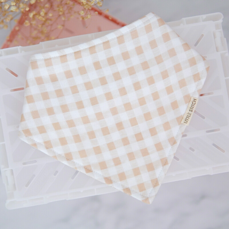 Checkered Bibdana in beige