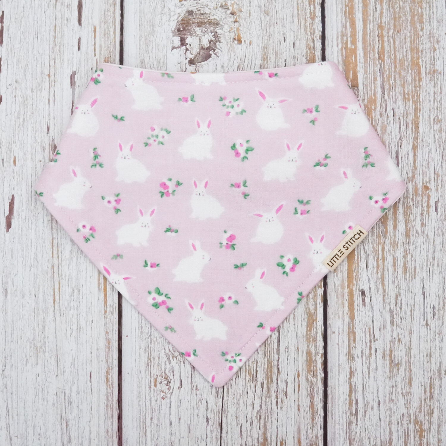Rabbit Floral Bibdana In Pink