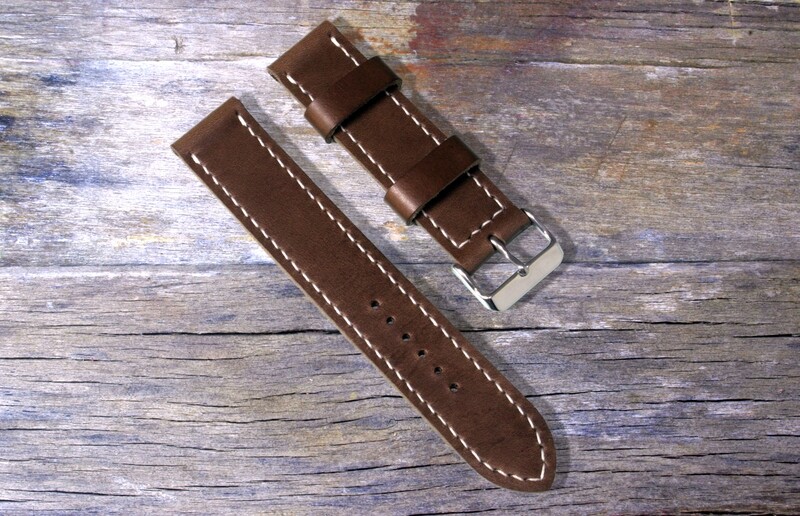 Horween Natural leather watch strap