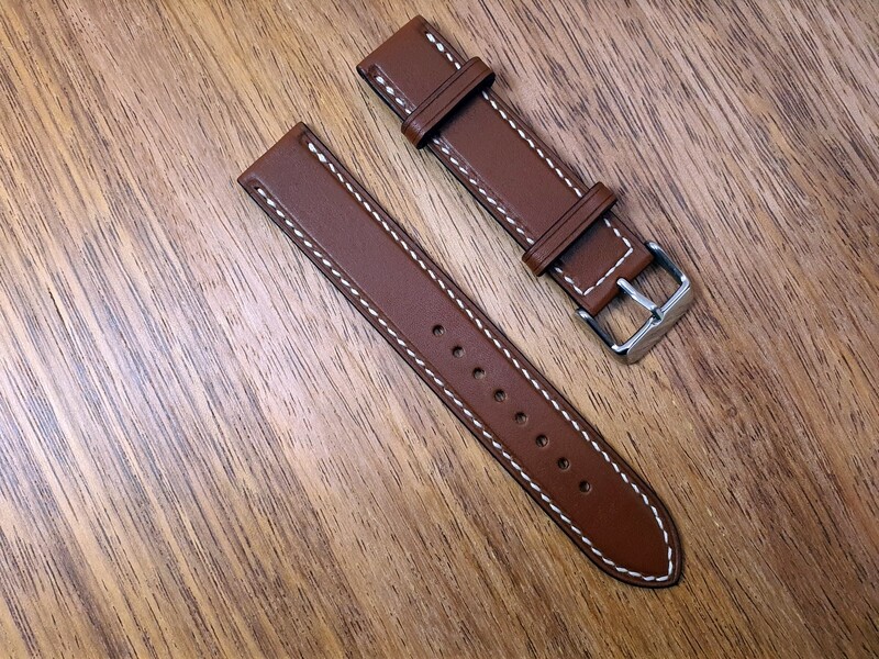 Australian Whisky Kangaroo leather padded watch strap
