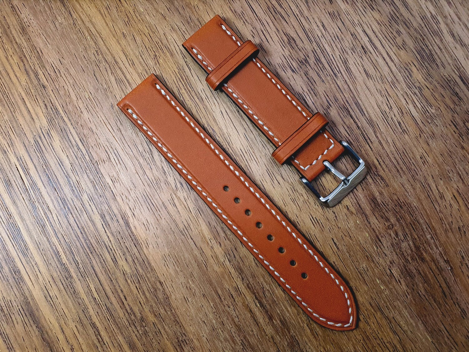 Australian Saddle Tan Kangaroo leather padded watch strap