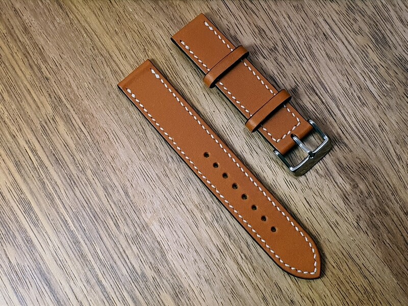 Australian Saddle Tan Kangaroo leather watch strap