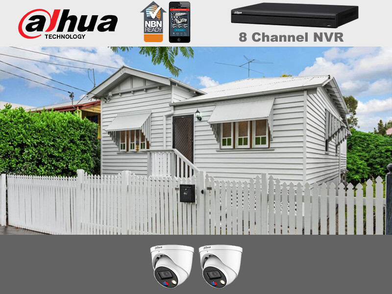 Dahua2.1 Dahua Package - 8Ch NVR with two TIOC  Cameras