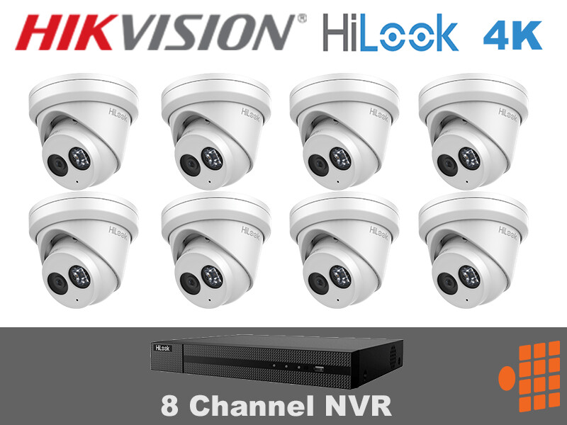 HIL3.4 Hikvision HiLook Package - 8Ch NVR with eight 4k Cameras