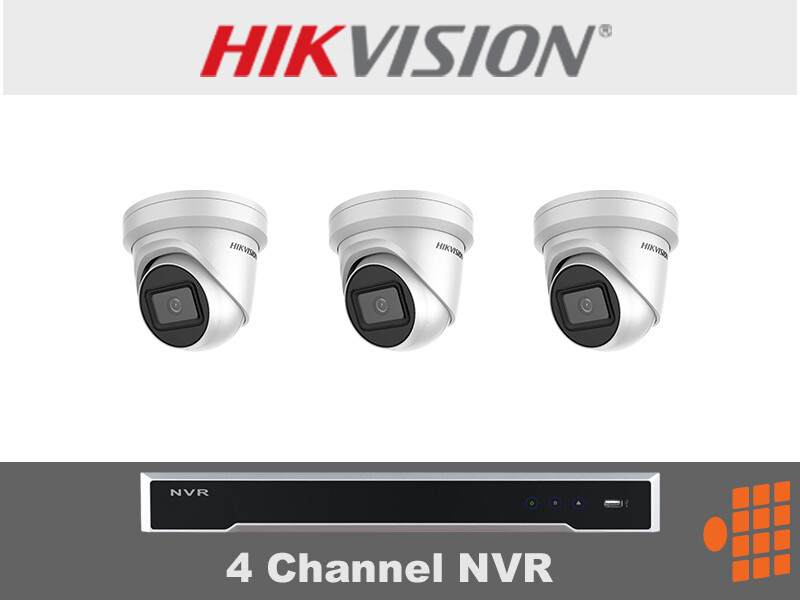 HIK1.3 Hikvision Package - 4Ch NVR with three 4k Cameras