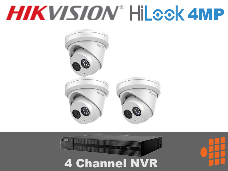 HIL1.3 Hikvision HiLook Package - 4Ch NVR with three 4MP Cameras