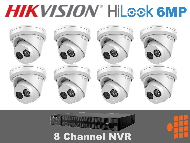 HIL2.4 Hikvision HiLook Package - 8Ch NVR with eight 6MP Cameras