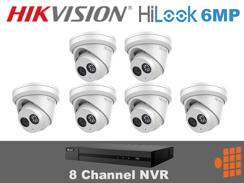 HIL2.3 Hikvision HiLook Package - 8Ch NVR with six 6MP Cameras