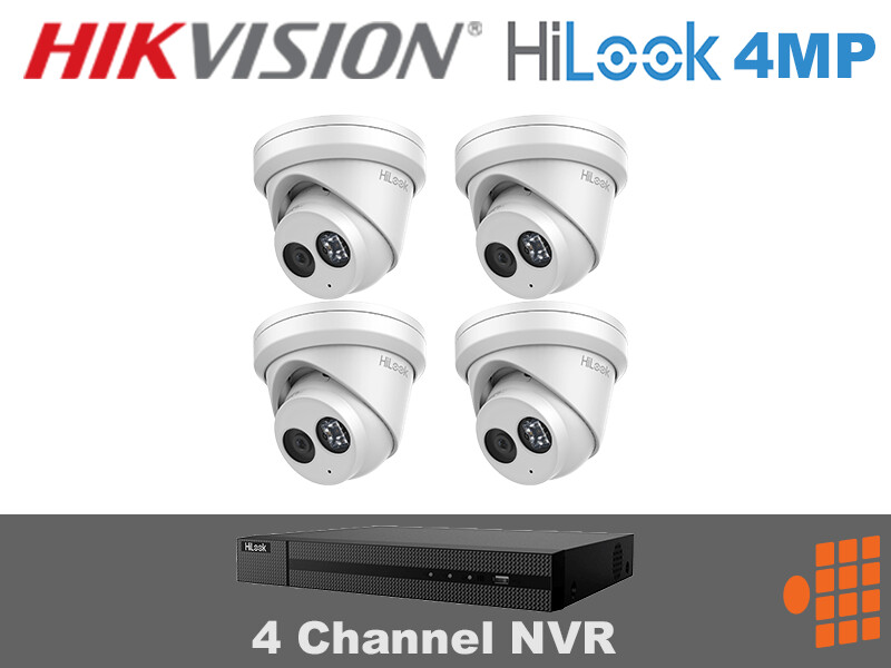 HIL1.4 Hikvision HiLook Package - 4Ch NVR with four 4MP Cameras