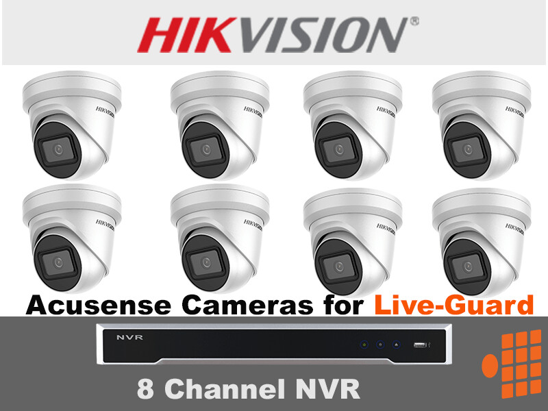 HIK3.4 Hikvision Package - 8Ch NVR with eight Gen2 Acusense 8MP Cameras