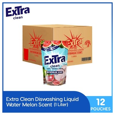 Extra Clean Watermelon Scent Dishwashing Liquid 1L (Pouch) ( 1 Case)