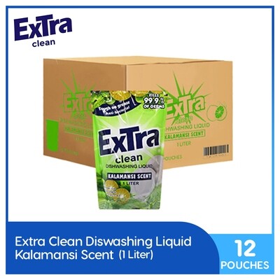 Extra Clean Kalamansi Scent Dishwashing Liquid 1L (Pouch) ( 1 Case)