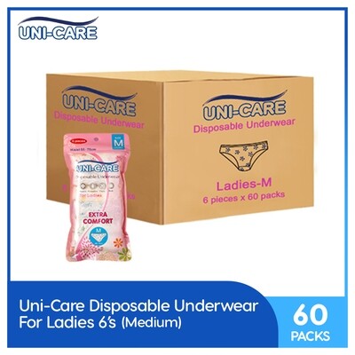 Uni-Care Disposable Underwear for Women 6's (Medium) (1 Case)