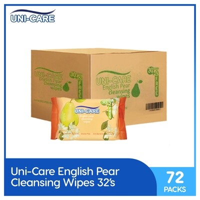 Uni-Care English Pear Cleansing Wipes 32's (1 Case)