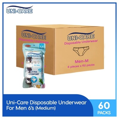 Uni-Care Disposable Underwear for Men 6's (Medium) (1 Case)