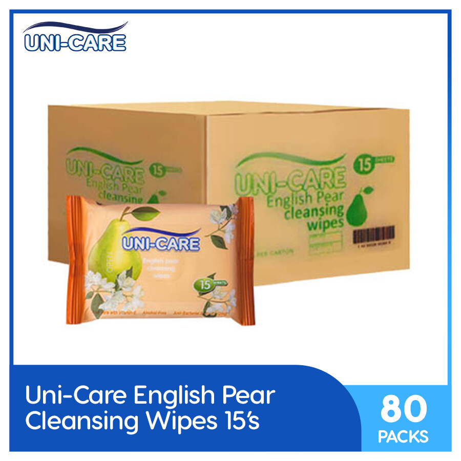 Uni Care English Pear Cleansing Wipes 15 S 1 Case