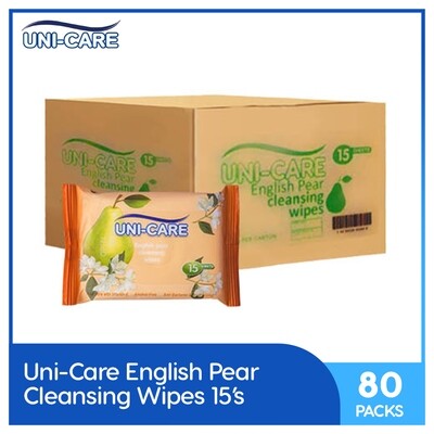 Uni-Care English Pear Cleansing Wipes 15's (1 Case)