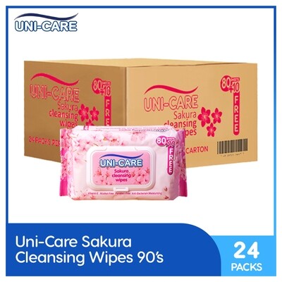 Uni-Care Sakura Cleansing Wipes 90's (1 Case)