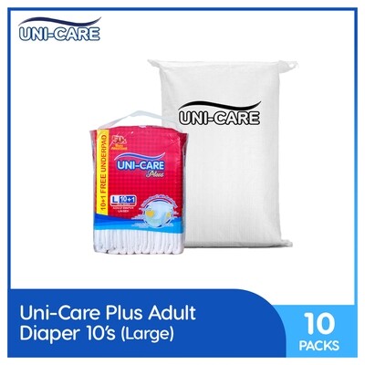 Uni-Care Adult Diaper Plus 10's (Large) - 10 PACKS