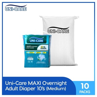 Uni-Care Maxi Overnight Adult Diaper 10's (Medium) - 10 PACKS
