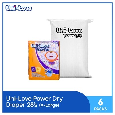 Uni-Love Powerdry Baby Diaper 28's (X-Large) - 6 PACKS