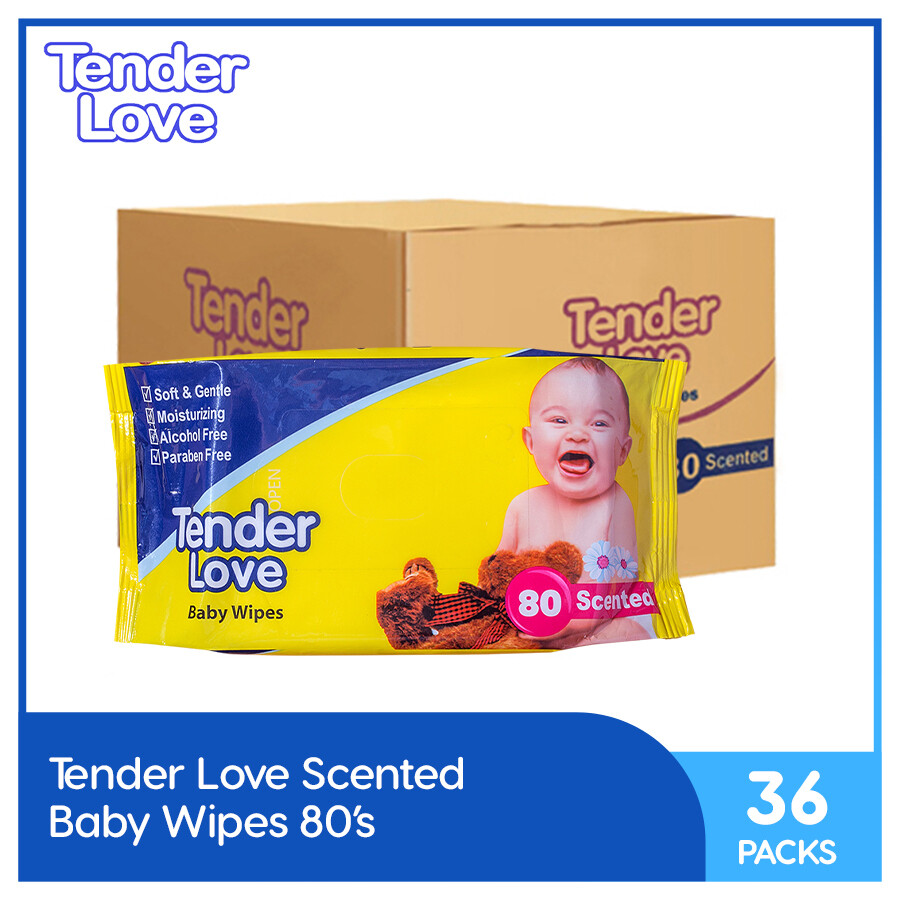 Tender Love Scented Baby Wipes 80's (1 Case)